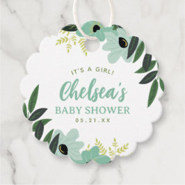 Tropical Floral Baby Dusche Vielen Dank Geschenkanhänger