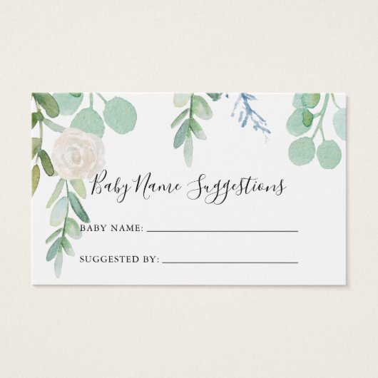 Tropical Floral Baby Name Suggestions Card (Vorderseite)