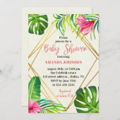 Tropical Floral Baby Shower Einladung (Vorne/Hinten)