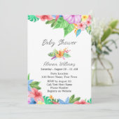 Tropical Floral Baby Shower Einladung (Stehend Vorderseite)