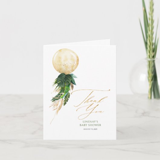 Tropical Floral Balloon Garland Vielen Dank Dankeskarte (Vorderseite)