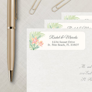 Tropical Floral Beach Address