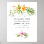 Tropical Floral Beach Begrüßung des Lebens Willkom Poster (Vorne)