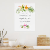 Tropical Floral Beach Begrüßung des Lebens Willkom Poster (Küche)