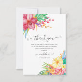 Tropical Floral Beach Brautparty Danke Karte (Vorderseite)