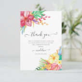 Tropical Floral Beach Brautparty Danke Karte (Stehend Vorderseite)