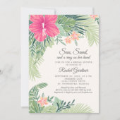 Tropical Floral Beach Brautparty Einladung (Vorderseite)