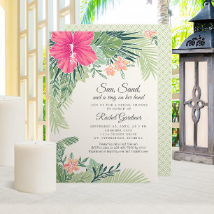 Tropical Floral Beach Brautparty Einladung