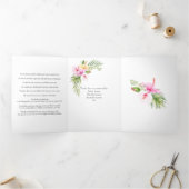 Tropical Floral Beach Feier des Lebens Dreifach Gefaltete Einladung (Innenseite)