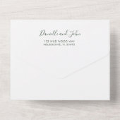 Tropical Floral Beach Foto Wedding RSVP All In One Einladung (Rückseite)