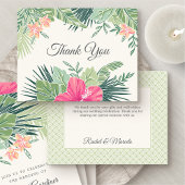 Tropical Floral Beach Hochzeit Dankeskarte