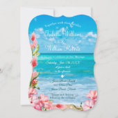 Tropical Floral Beach Hochzeit Einladung (Vorderseite)