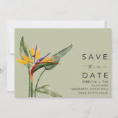 Tropical Floral Beach Hochzeit in Urlaubsort Save The Date (Vorderseite)
