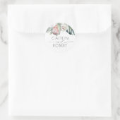 Tropical Floral Beach Hochzeit Runder Aufkleber (Tasche)