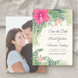 Tropical Floral Beach Hochzeit Save the Date
