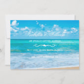 Tropical Floral Beach Hochzeit Save the Date Einladung (Rückseite)