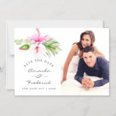 Tropical Floral Beach Hochzeit Save the Date Magneteinladung (Vorderseite)