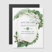 Tropical Floral Beach Hochzeit Save the Date Magnetkarte (Vorne/Hinten)