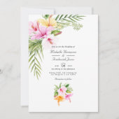 Tropical Floral Beach QR Code UAWG Wedding Einladung (Vorderseite)