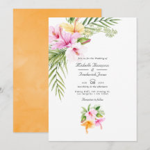 Tropical Floral Beach QR Code UAWG Wedding