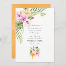 Tropical Floral Beach QR Code UAWG Wedding