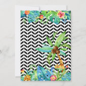 Tropical Floral Black Probe Dinner Einladung (Rückseite)