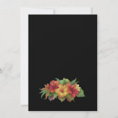 Tropical Floral Black Wedding Einladung (Rückseite)