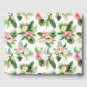 Tropical Floral Blätter Flamingo Brautparty Gästebuch (Rückseite)