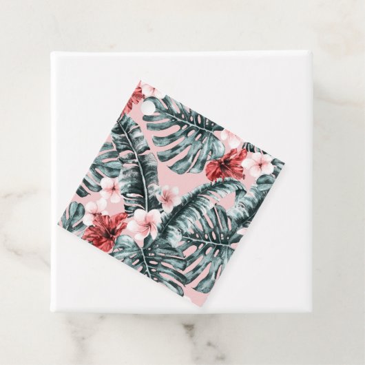 Tropical Floral Blätter Hibiskus Floral Blume Geschenkanhänger (Beispiel)