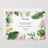 Tropical Floral Blätter werden Sie meine Bridesmai Einladung (Rückseite)