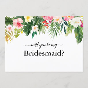 Tropical Floral Blätter werden Sie meine Bridesmai Einladung