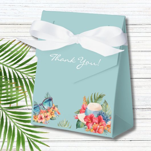 Tropical Floral Blue Beach Brautparty Geschenkschachtel