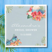 Tropical Floral Blue Beach Brautparty Serviette
