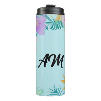 Tropical Floral Border Summer Aesthetic  Thermosbecher