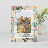 Tropical Floral & Botanical Holiday Photo Card Einladung (Stehend Vorderseite)