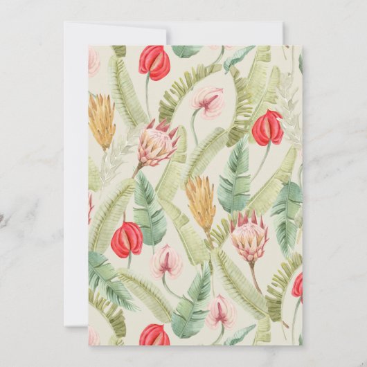 Tropical Floral & Botanical Holiday Photo Card Einladung (Rückseite)