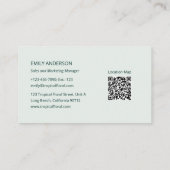 Tropical Floral Botanical Logo QR Code Visitenkarte (Rückseite)