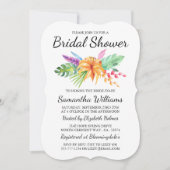 Tropical Floral Bouquet Beach Brautparty Einladung (Vorderseite)