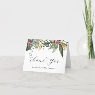 Tropical Floral Brautparty Danke