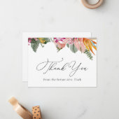 Tropical Floral Brautparty Danke Mitteilungskarte (Vorderseite/Rückseite Beispiel)