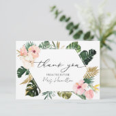 Tropical Floral Brautparty Vielen Dank Karten (Stehend Vorderseite)