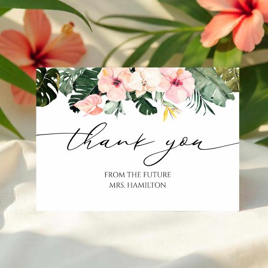 Tropical Floral Brautparty Vielen Dank Karten