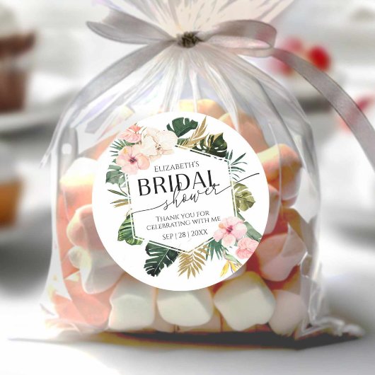 Tropical Floral Brautparty vielen Dank Sticker