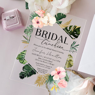 Tropical Floral Bridal Luncheon Brautparty Acryleinladungen