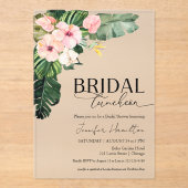 Tropical Floral Bridal Luncheon Brautparty Acryleinladungen (Vorderseite)