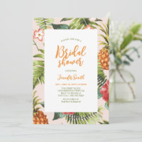 Tropical Floral Bridal Polterabend Einladung