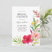 Tropical floral bridal shower einladung (Stehend Vorderseite)