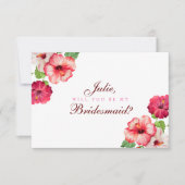 Tropical Floral Bridesmaid Card Einladung (Vorderseite)