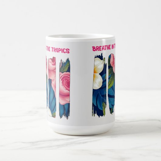 Tropical Floral Brush effect Kaffeetasse (Mittel)