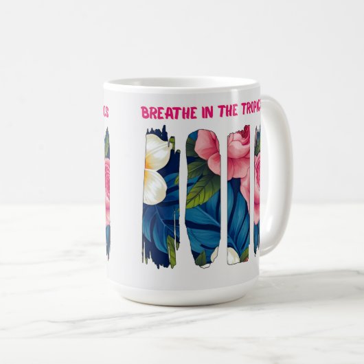 Tropical Floral Brush effect Kaffeetasse (VorderseiteRechts)